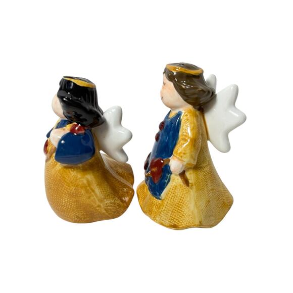 VTG Y2K Hand-Painted Ceramic Angel Salt & Pepper Shakers Set of 2 Collectible - Picture 2 of 7